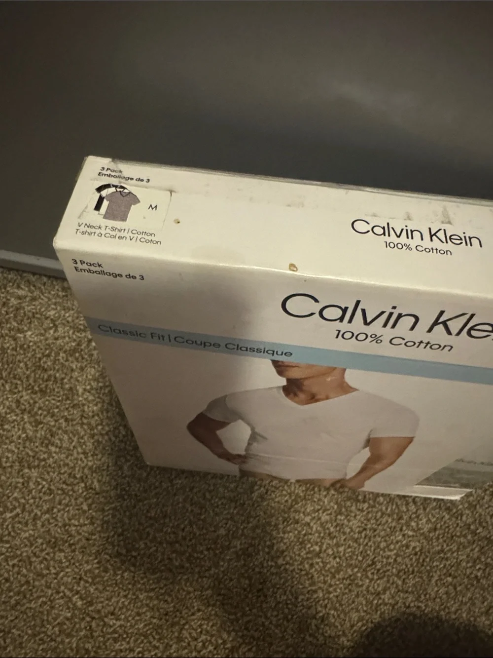 Calvin Klein Men’s 3-Pack Cotton V-Neck & Brief Set - White, Black, Gray